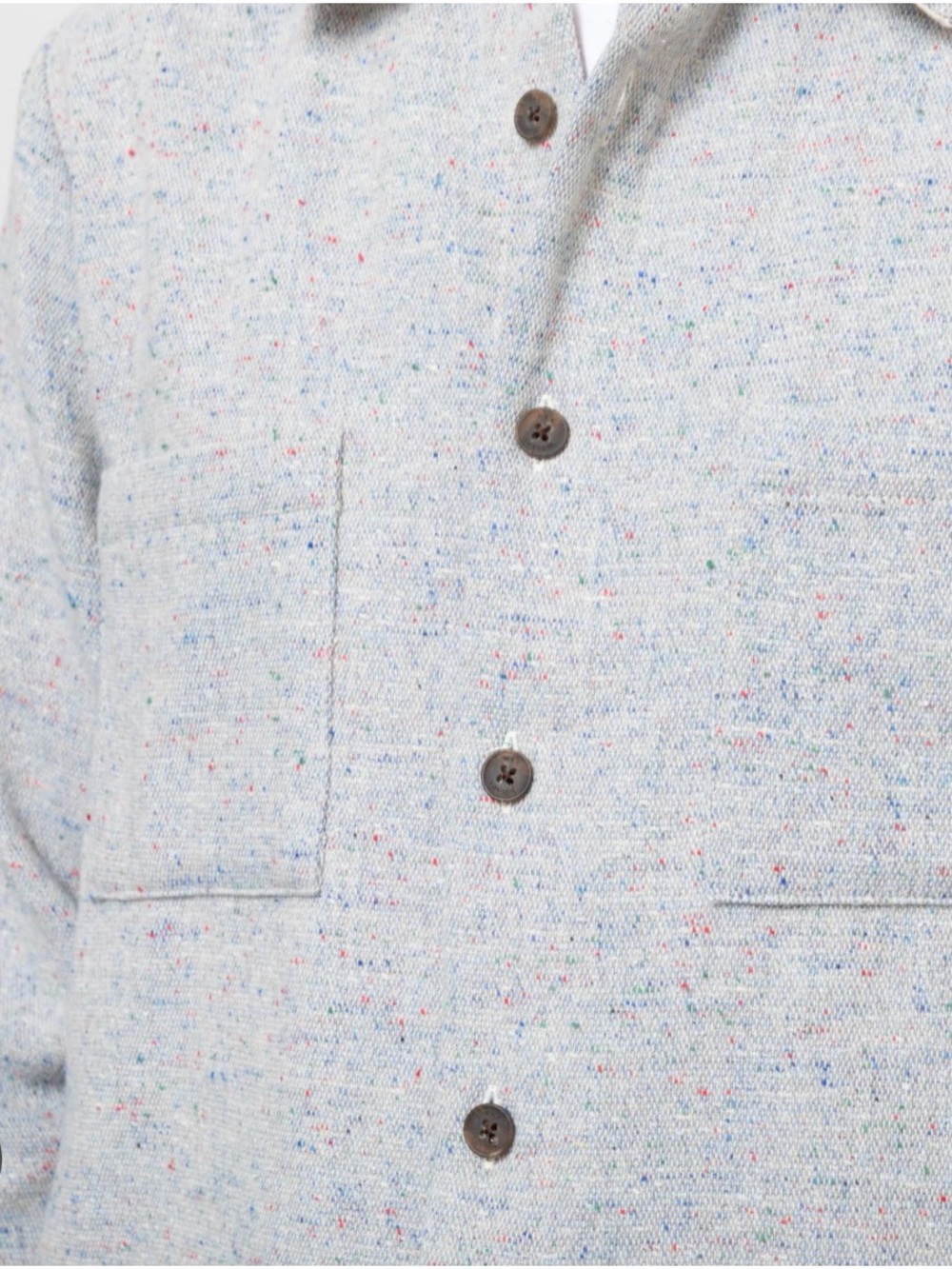 NWT $380 Wax London Whiting Wool Fleck Overshirt